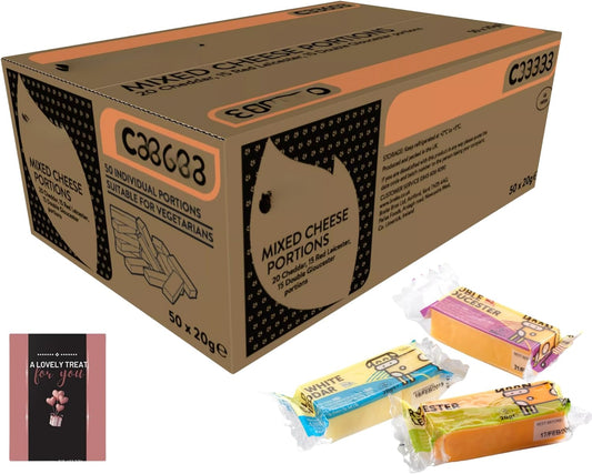 mixed cheese portions 50 pack cheddar red leicester