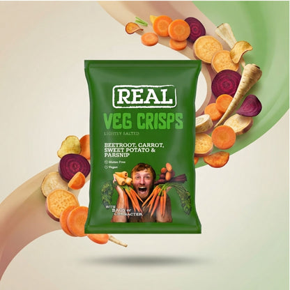 Hand cooked root vegetable snack bags
