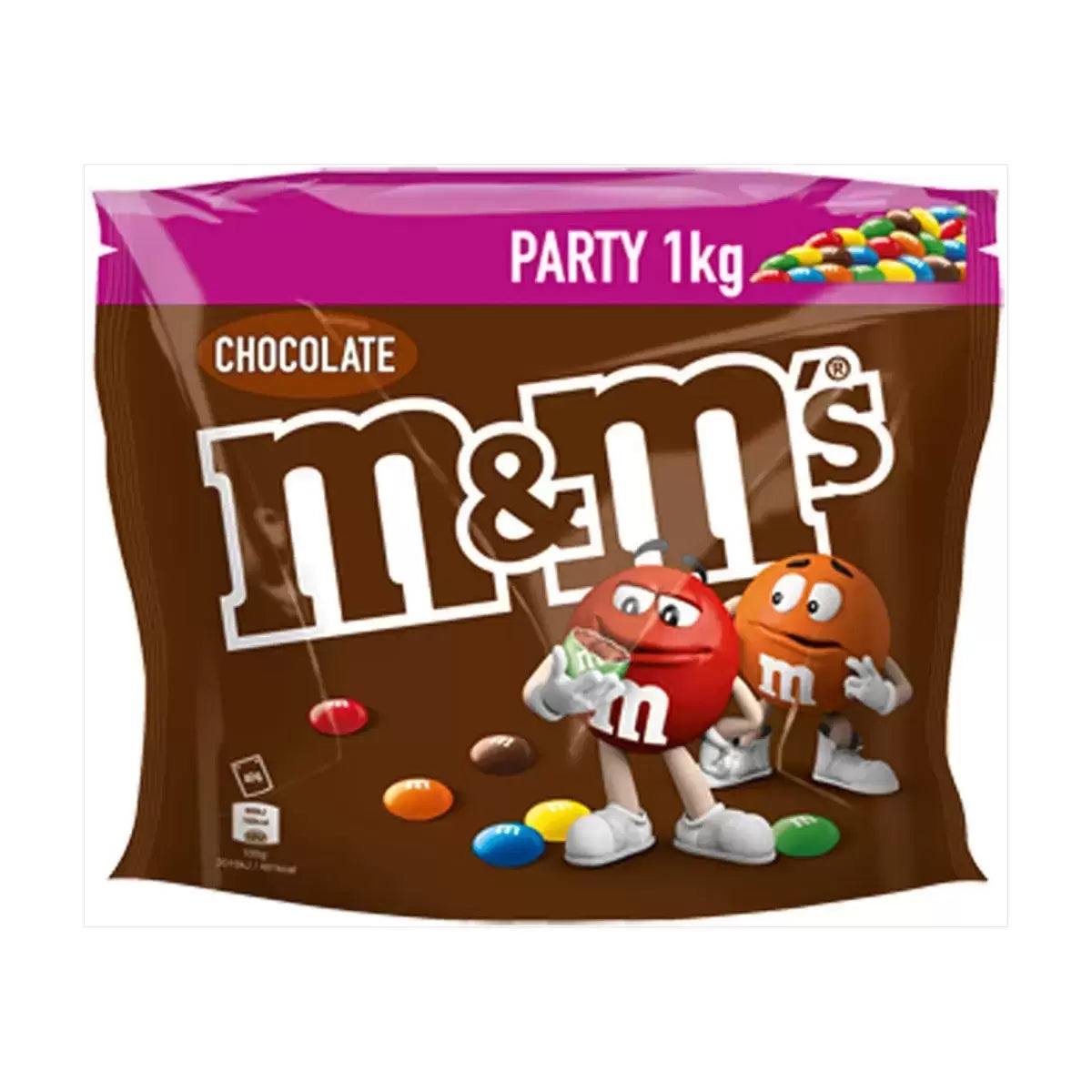 M&M chocolate pouch 1kg milk chocolate party bag