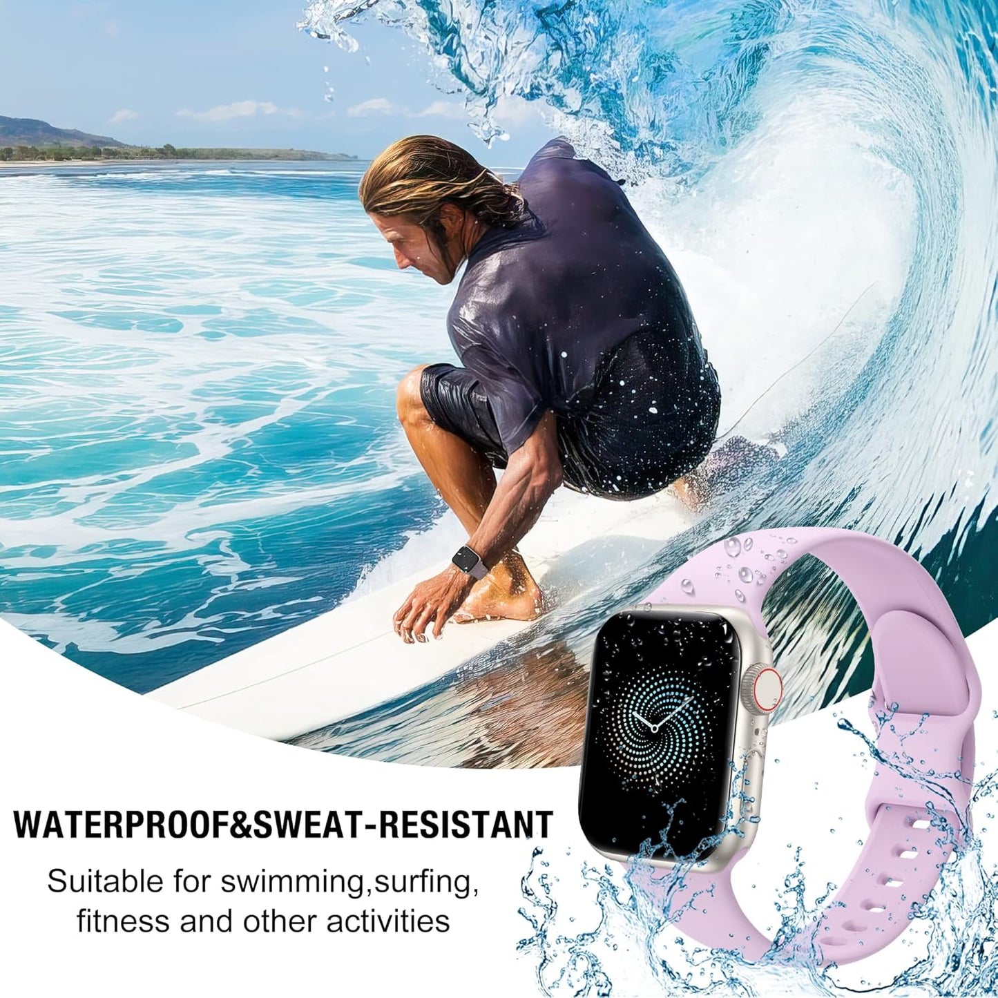 Water resistant silicone Apple Watch wristband collection