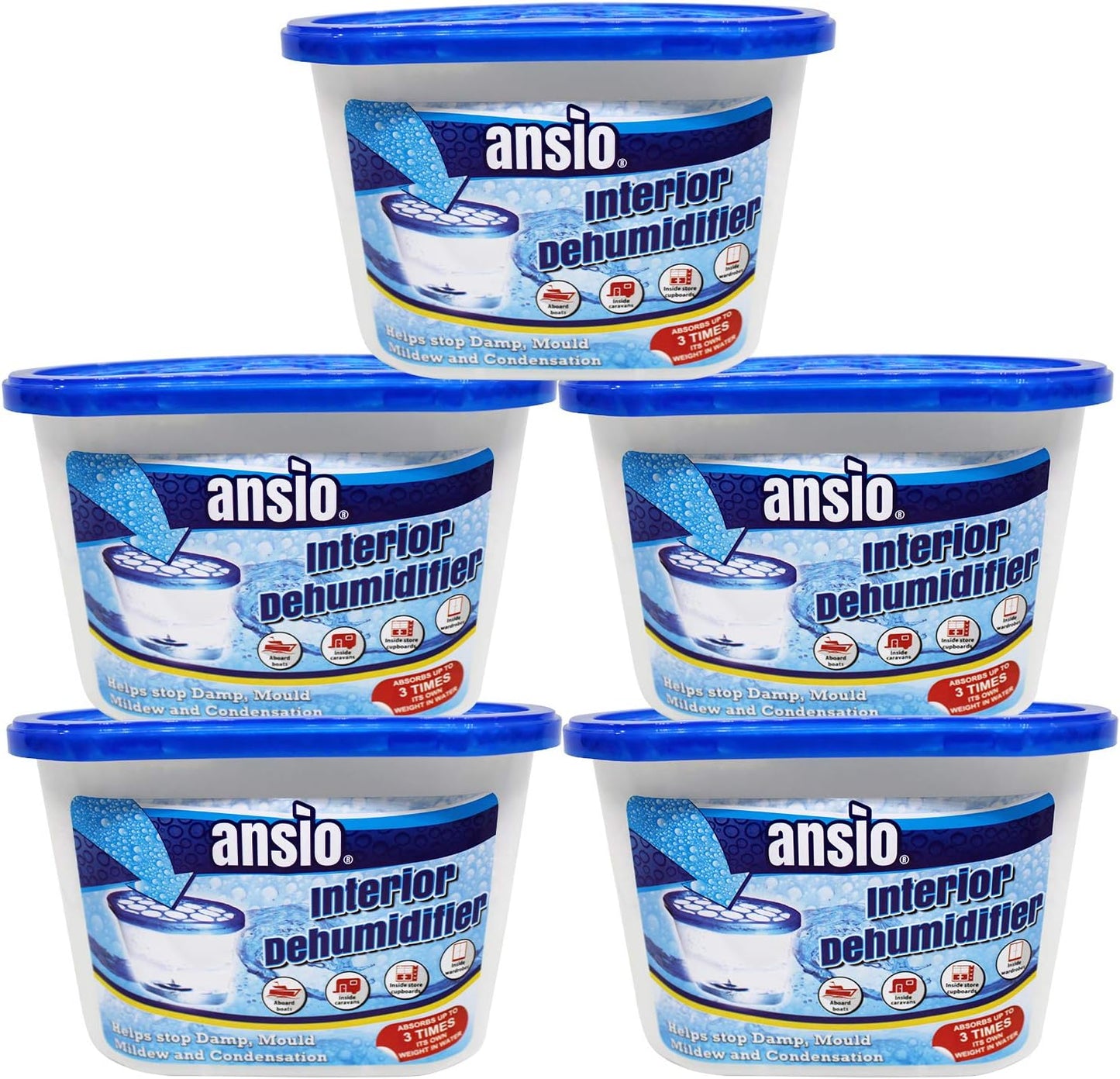 Moisture absorber 500ml pack of 5 for home