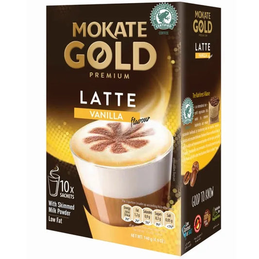 Mokate Vanilla Latte sachets pack of 10 instant coffee drinks