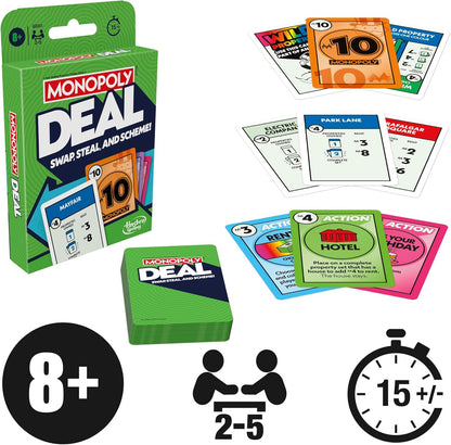 quick family card game monopoly deal ages 8 plus