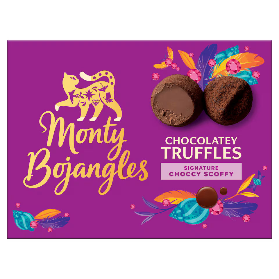 Monty Bojangles Choccy Scoffy Truffles 135G cocoa dusted chocolates