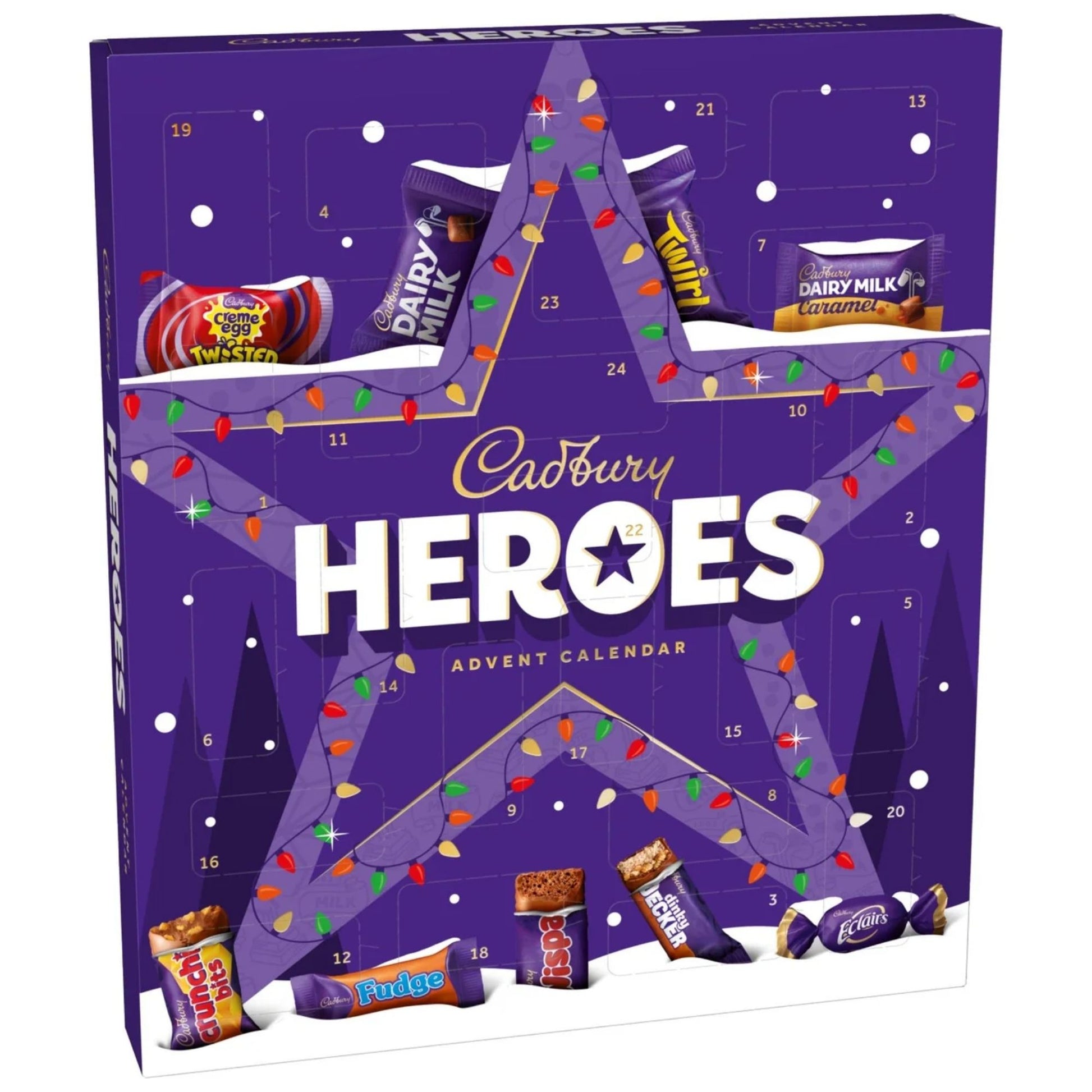 Mini Cadbury chocolates behind Advent Calendar doors