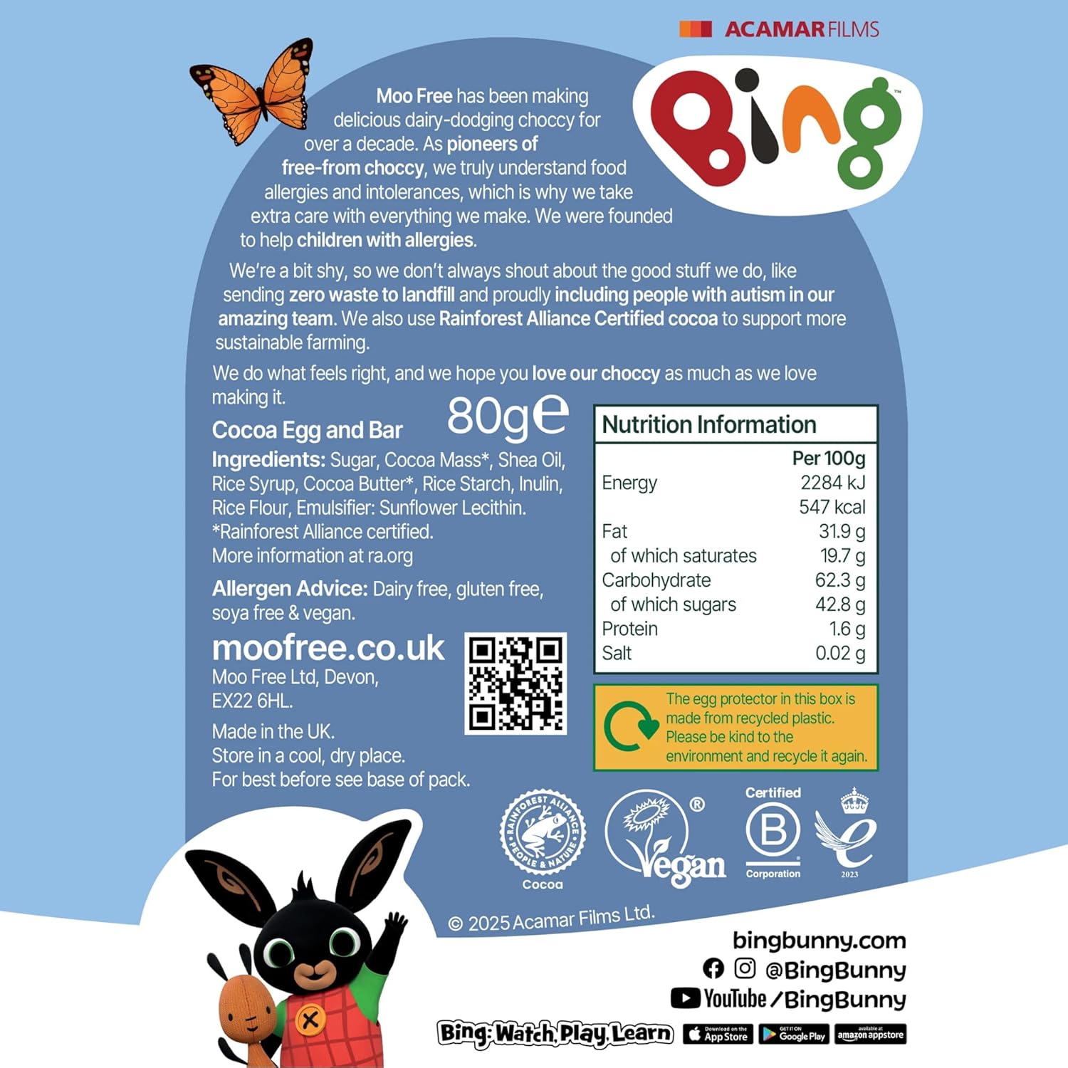 3x20g Choccy Bing Bars included