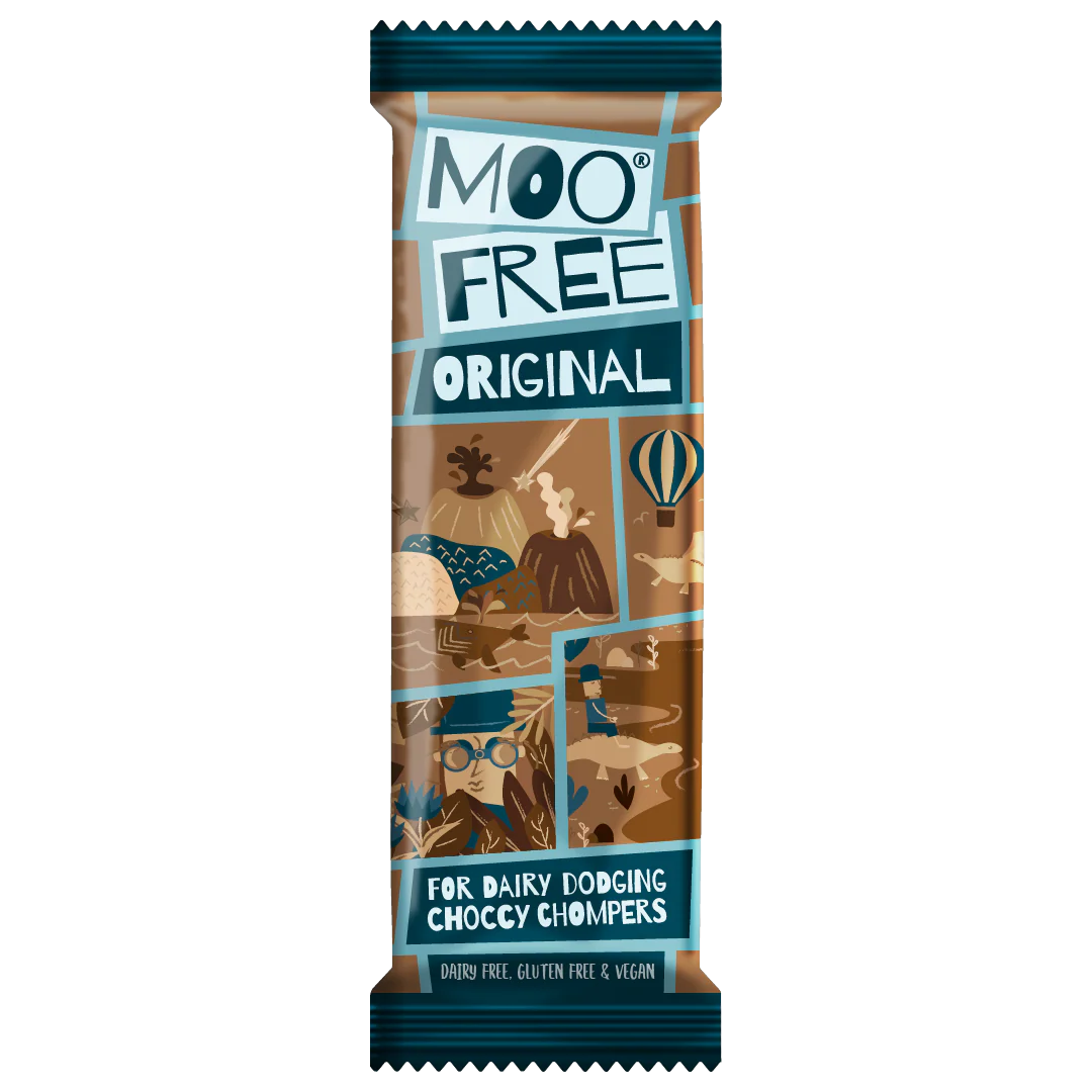 Moo Free mini milk chocolate bars 20 x 20g – dairy-free vegan chocolate for lunchboxes or snacks