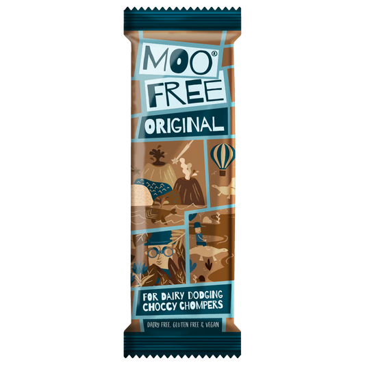 Moo Free mini milk chocolate bars 20 x 20g – dairy-free vegan chocolate for lunchboxes or snacks