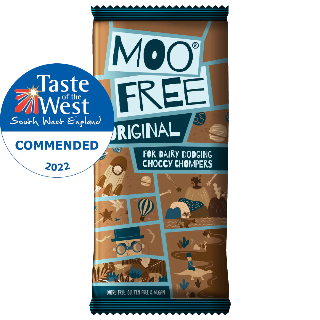 Moo Free vegan milk chocolate bars 12 x 80g – dairy-free, creamy chocolate in recyclable packaging