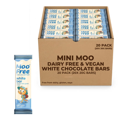 Moo Free Vegan White Chocolate Mini Bars 20g 20 Pack