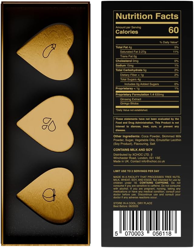 Mood-boosting chocolate for couples with ginseng and ginkgo biloba