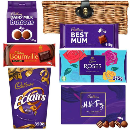 Mother’s Day wicker hamper filled with Cadbury chocolates