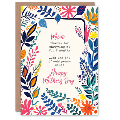Mothers Day Card Carrying Me as an Adult Funny Mum