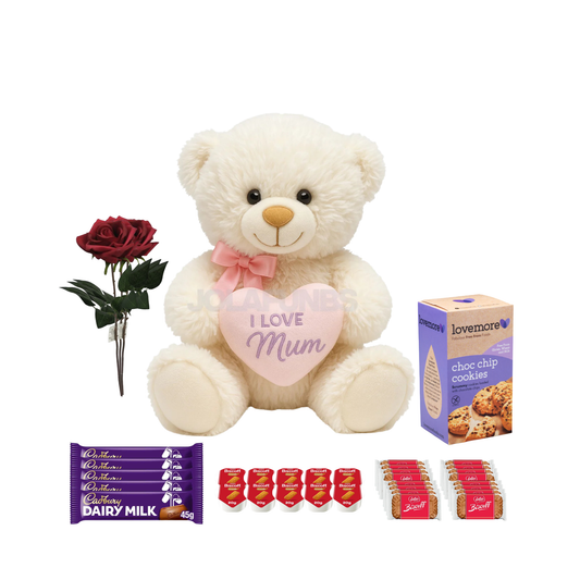 Mothers Day chocolate and Biscoff gift hamper with teddy