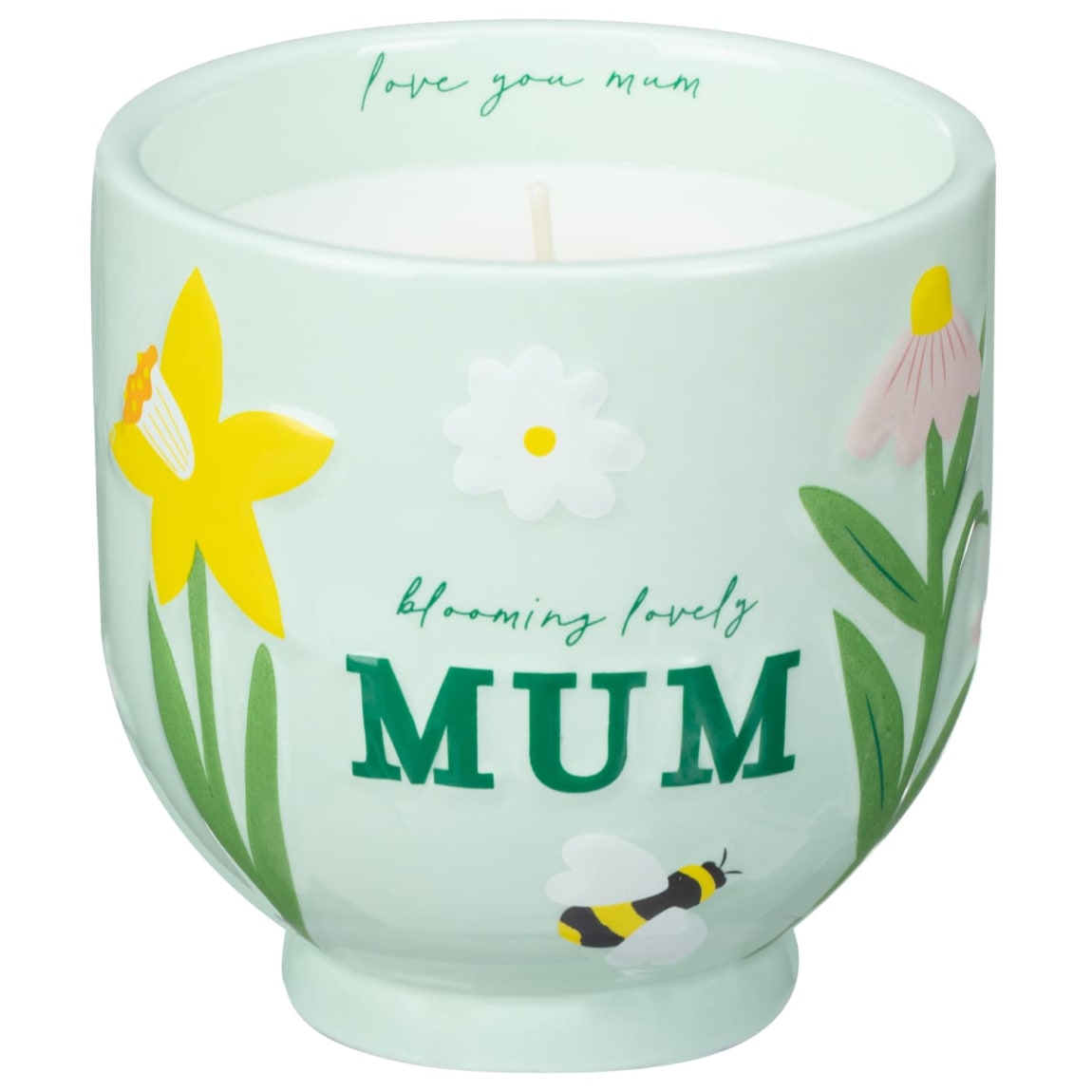 Decorative Mothers Day candle with heartfelt slogan