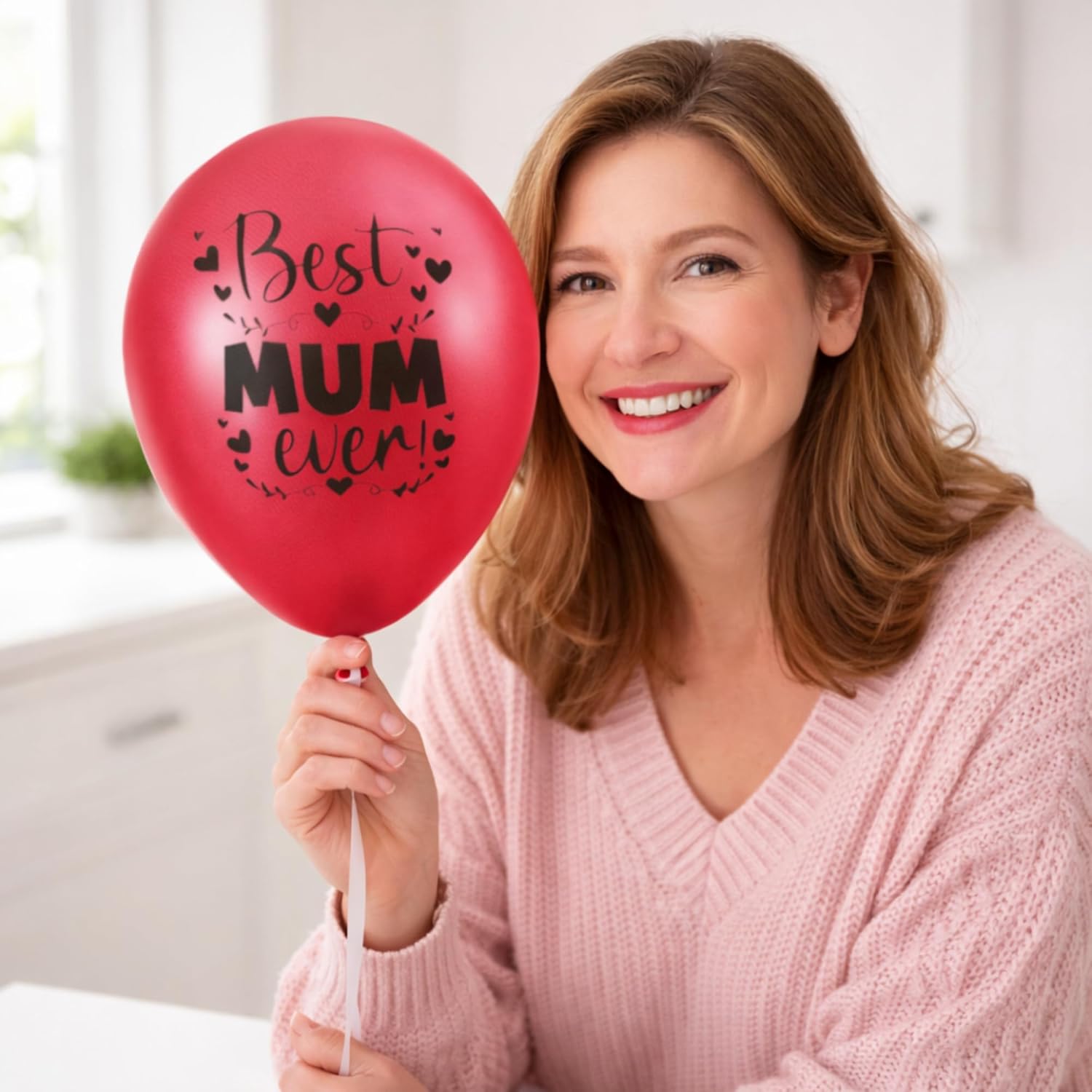 Balloon with Best Mum print for birthdays and parties