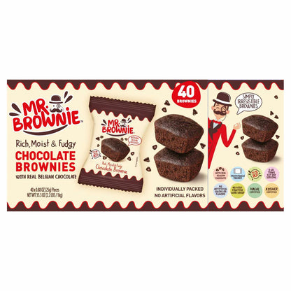 Mr.Brownie Chocolate Brownies 40 x 25g individually wrapped