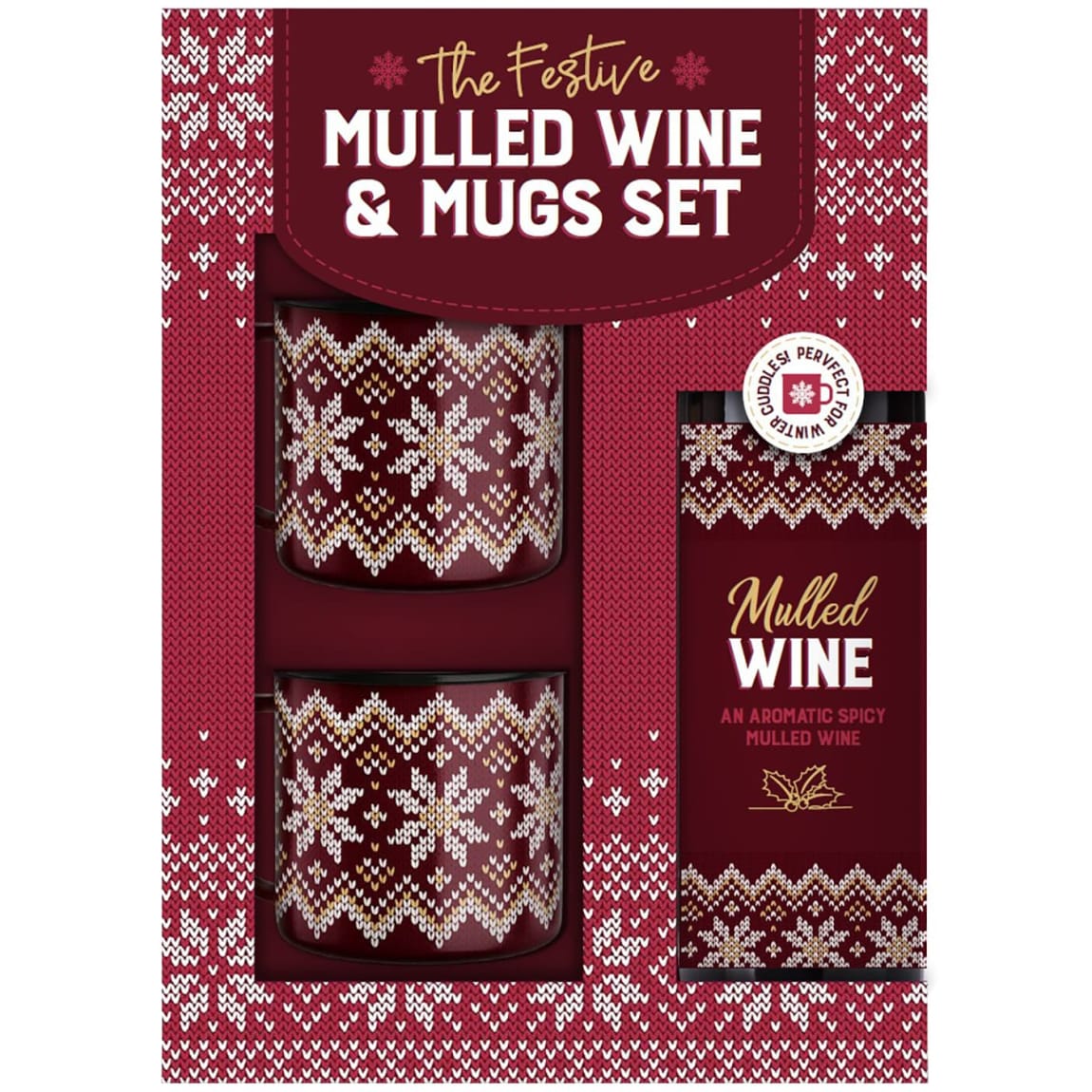 Red Mulled Wine and Festive Mug Gift Set for Christmas Gifting