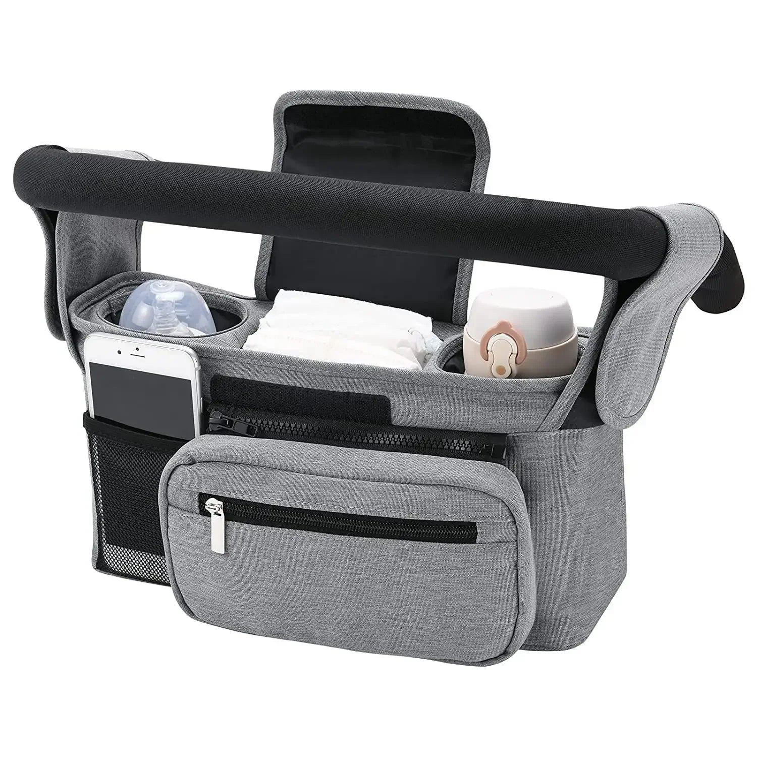 Mummy diaper bag for stroller with multiple pockets
