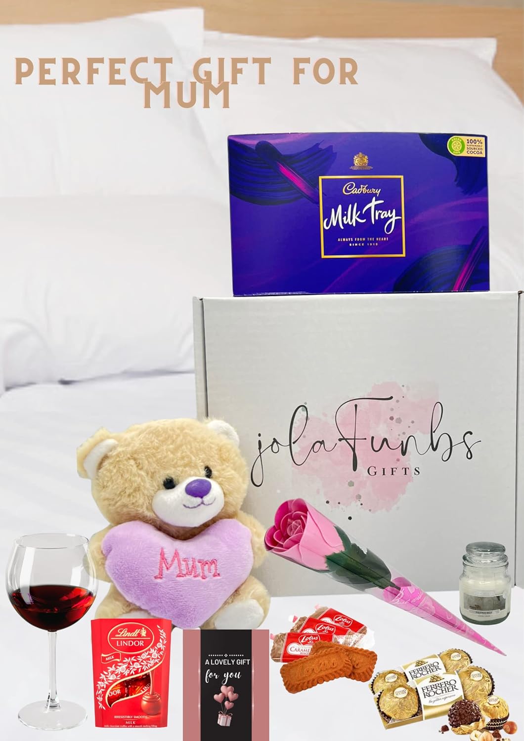 Sweet gift set for mum with flower and chocolate treats