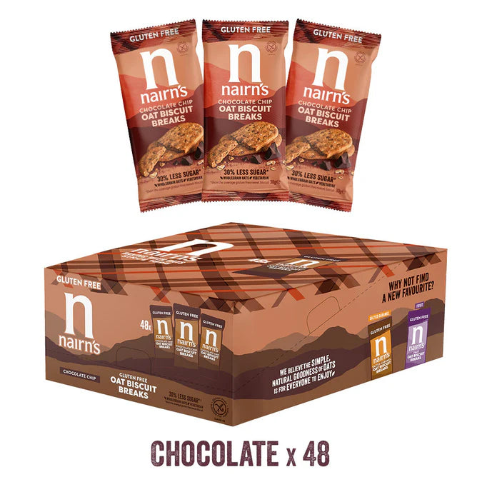 Nairn's Gluten-Free Chocolate Chip Oat Biscuit Breaks 48 x 30g