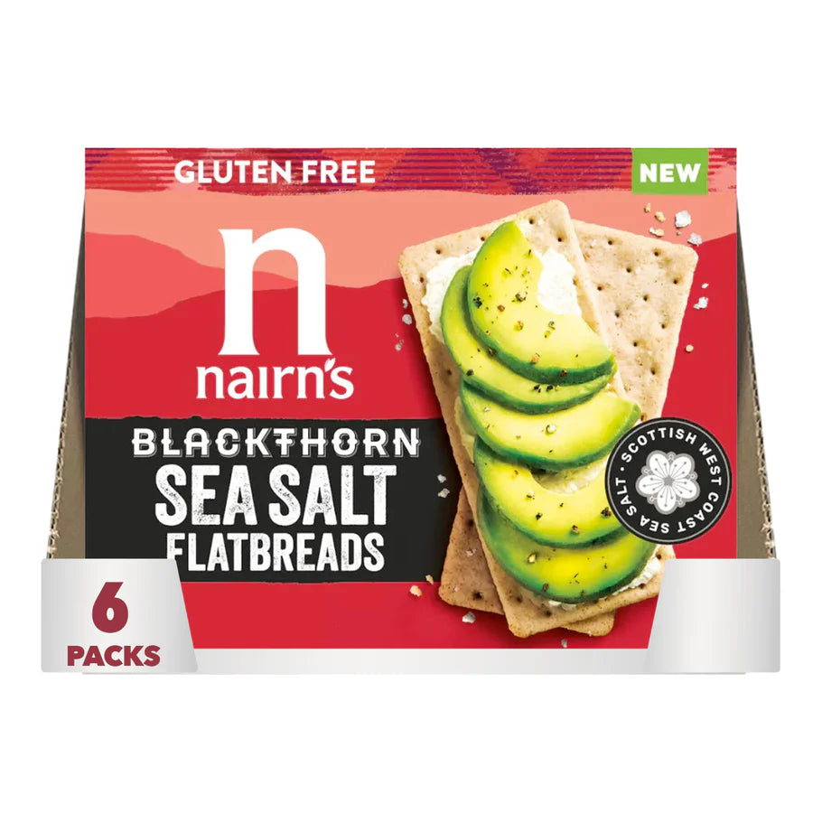 Nairn’s gluten free Blackthorn sea salt flatbreads 6 pack