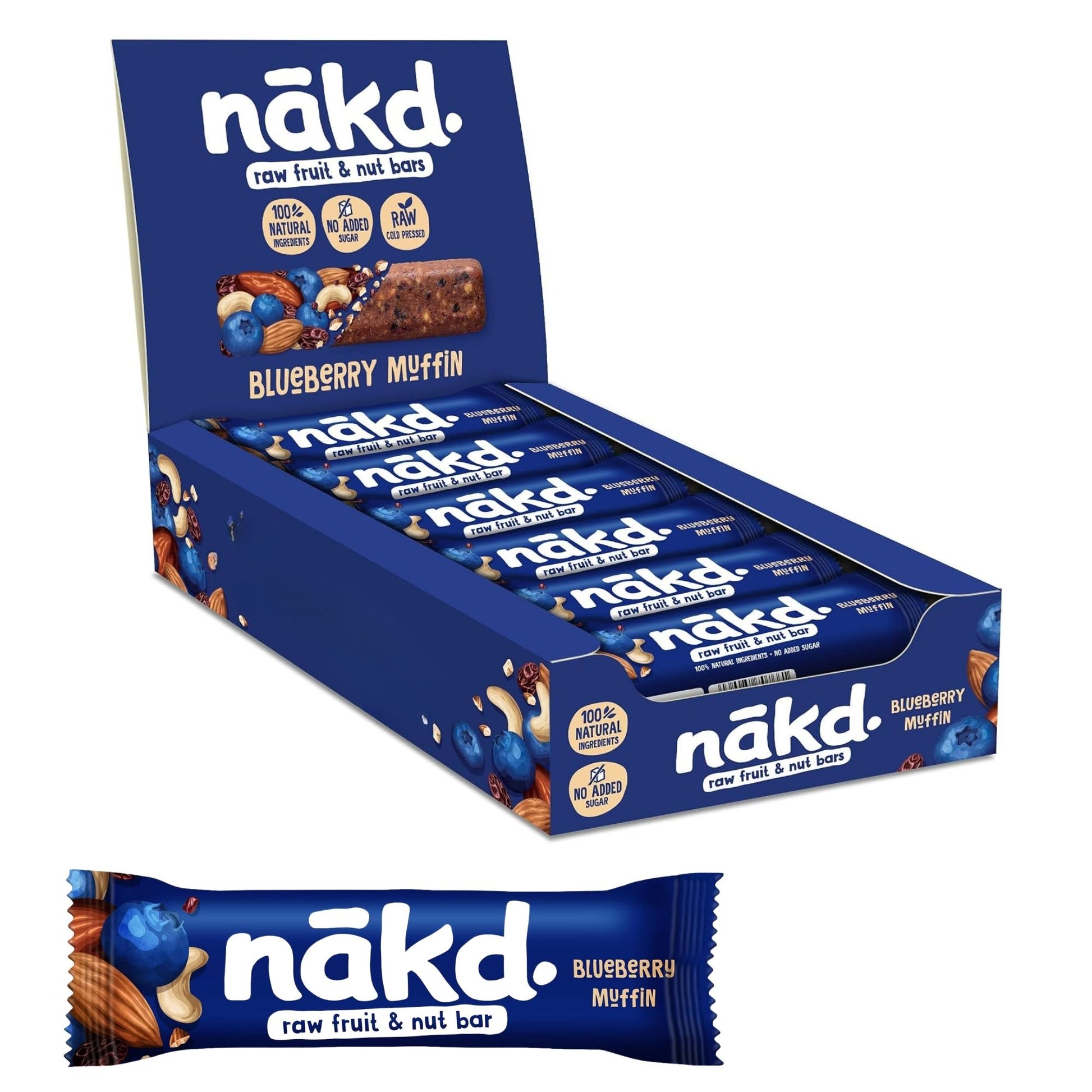 nakd. Blueberry Muffin Fruit & Nut Bars 12 x 35g