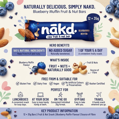 nakd. Blueberry Muffin fruit and nut snack bars