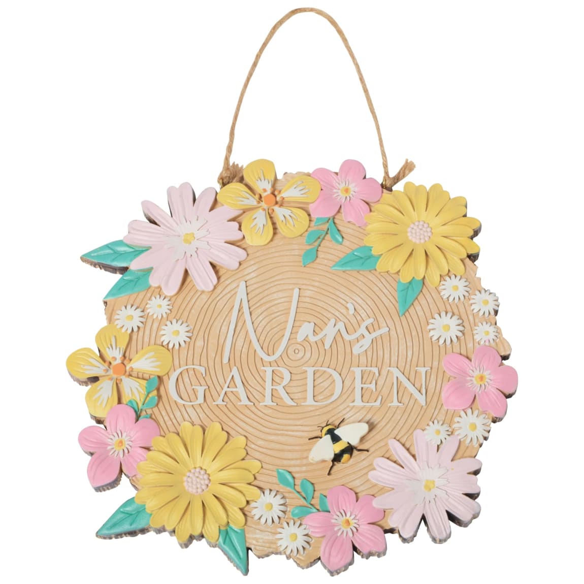 Nan's Garden floral hanging wall plaque decorative sign