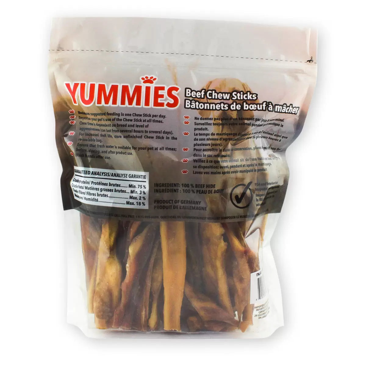High protein beef chew sticks for medium sized dogs