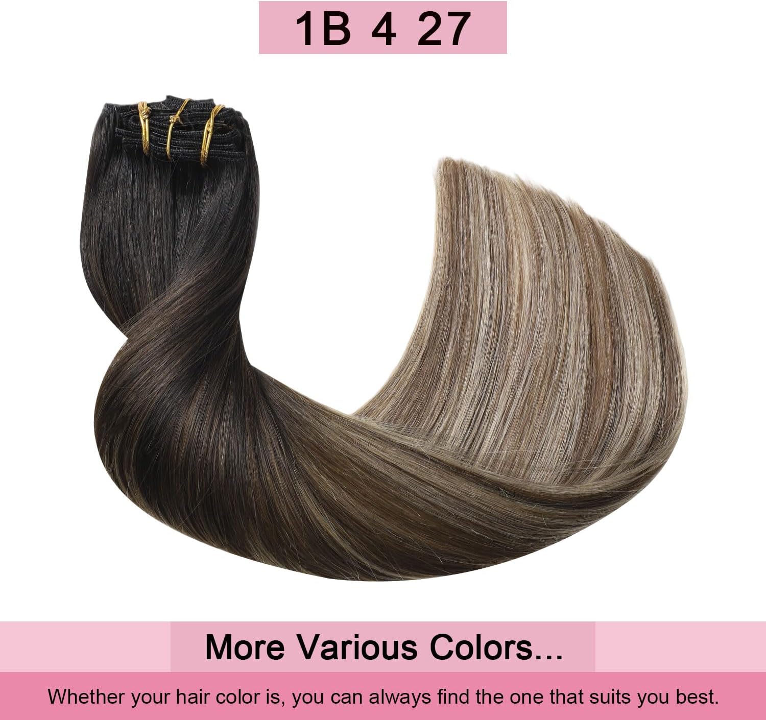 Thick 120g clip in hair extension set for women