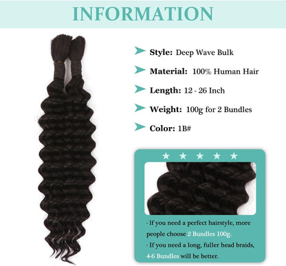 1B human braiding hair for knotless styles