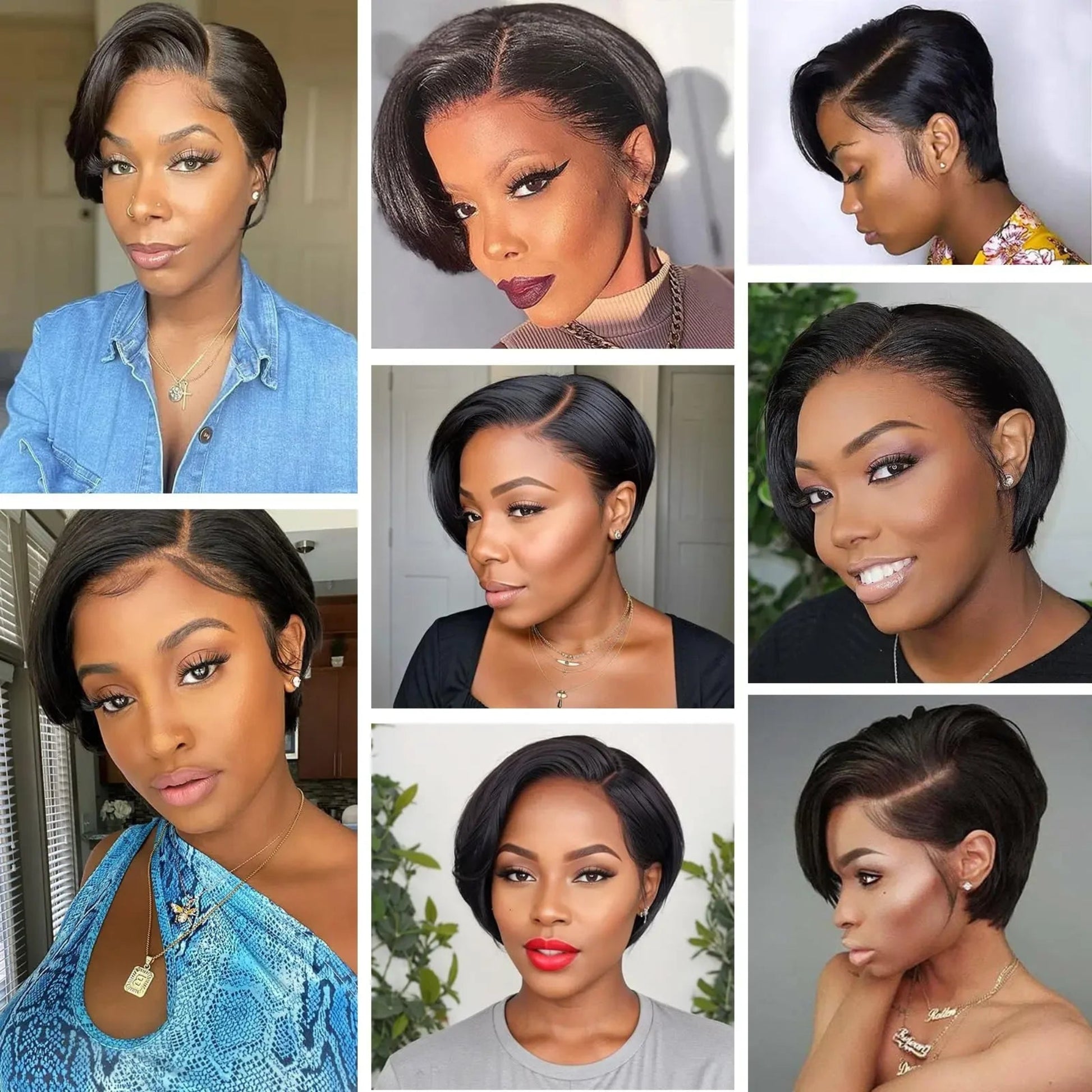 Lightweight short human hair wig for everyday wear
