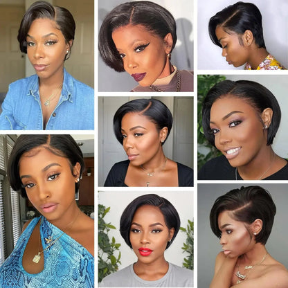 Lightweight short human hair wig for everyday wear