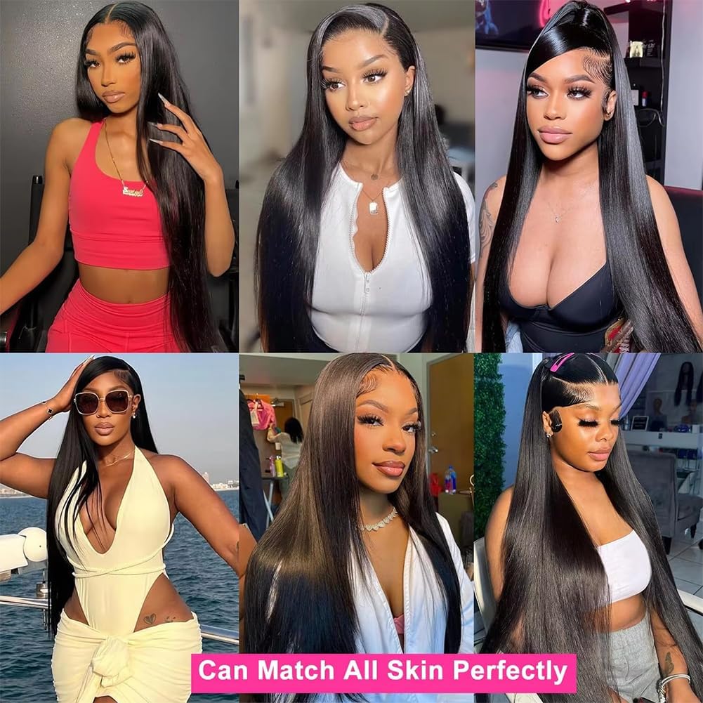 Adjustable cap straight human hair lace wig