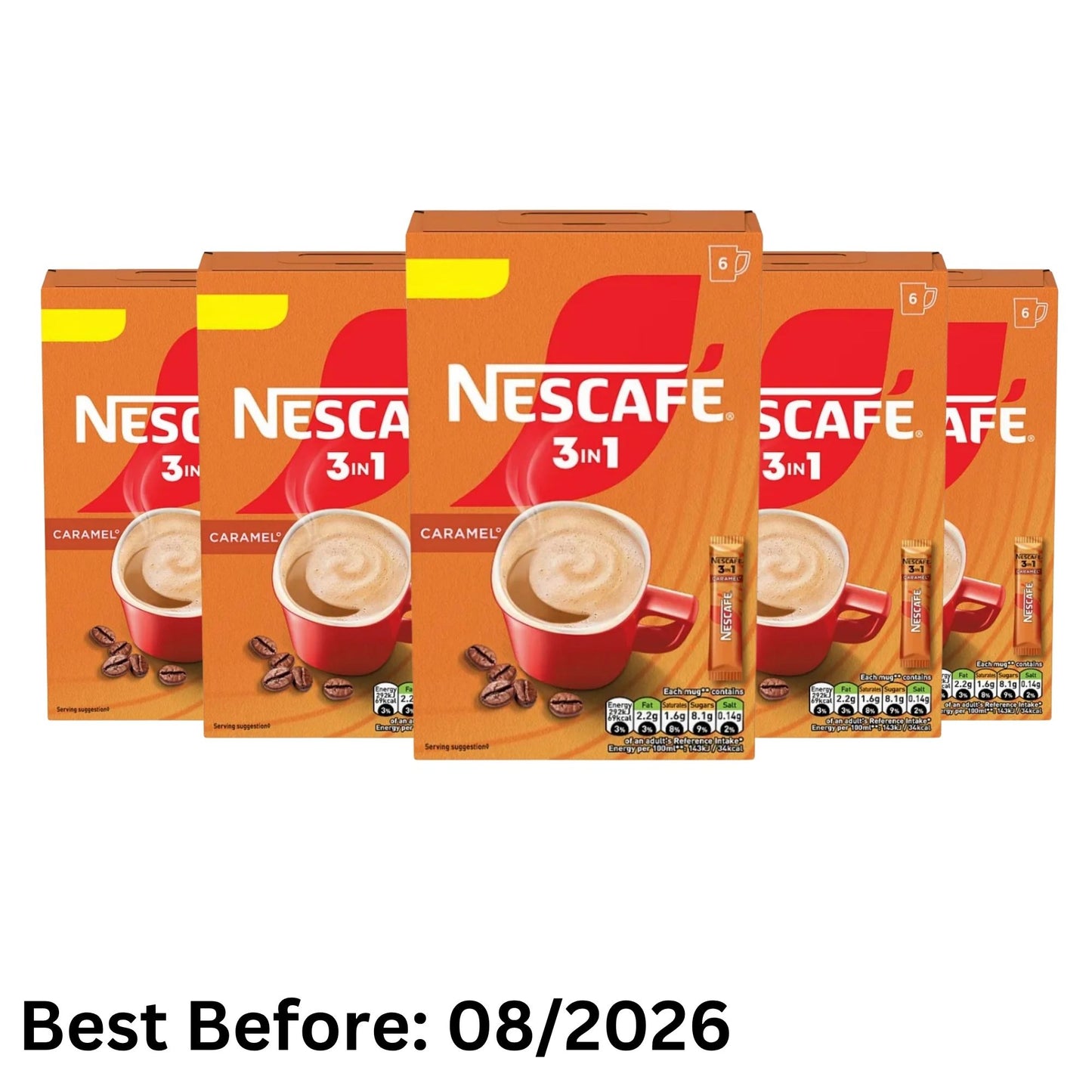 NESCAFÉ 3 in 1 Caramel Coffee Sachets 5 x 6 Pack