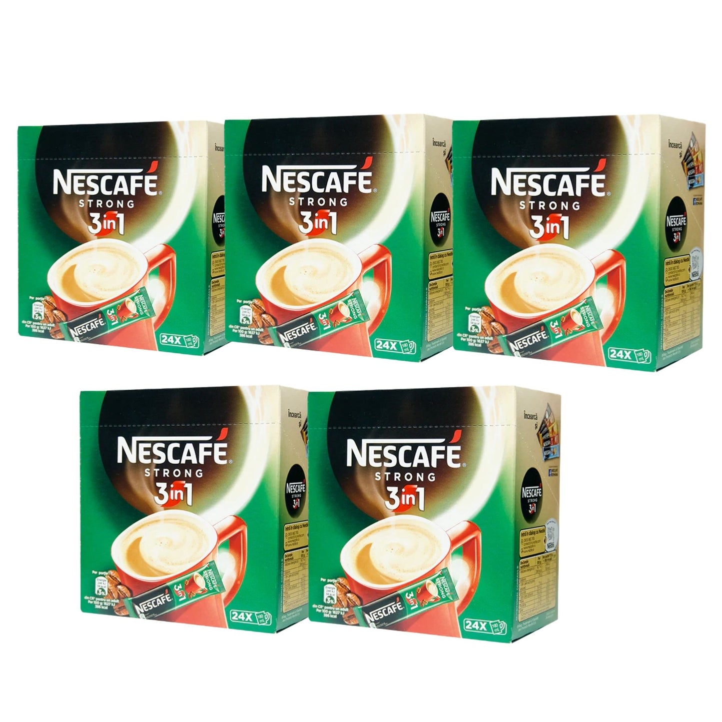 Bulk case of Nescafé 3-in-1 Strong Coffee 14g sachets