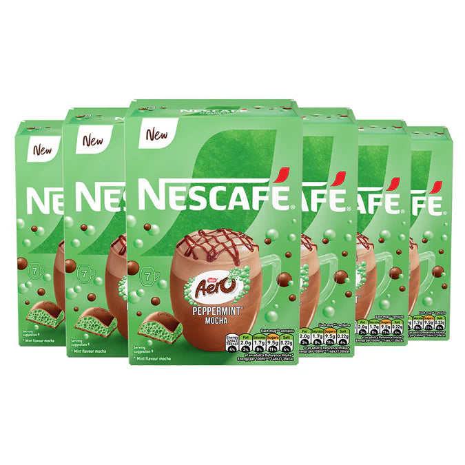 Six pack of Nescafé Aero Peppermint Mocha Instant Coffee sachet