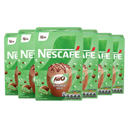Six pack of Nescafé Aero Peppermint Mocha Instant Coffee sachet