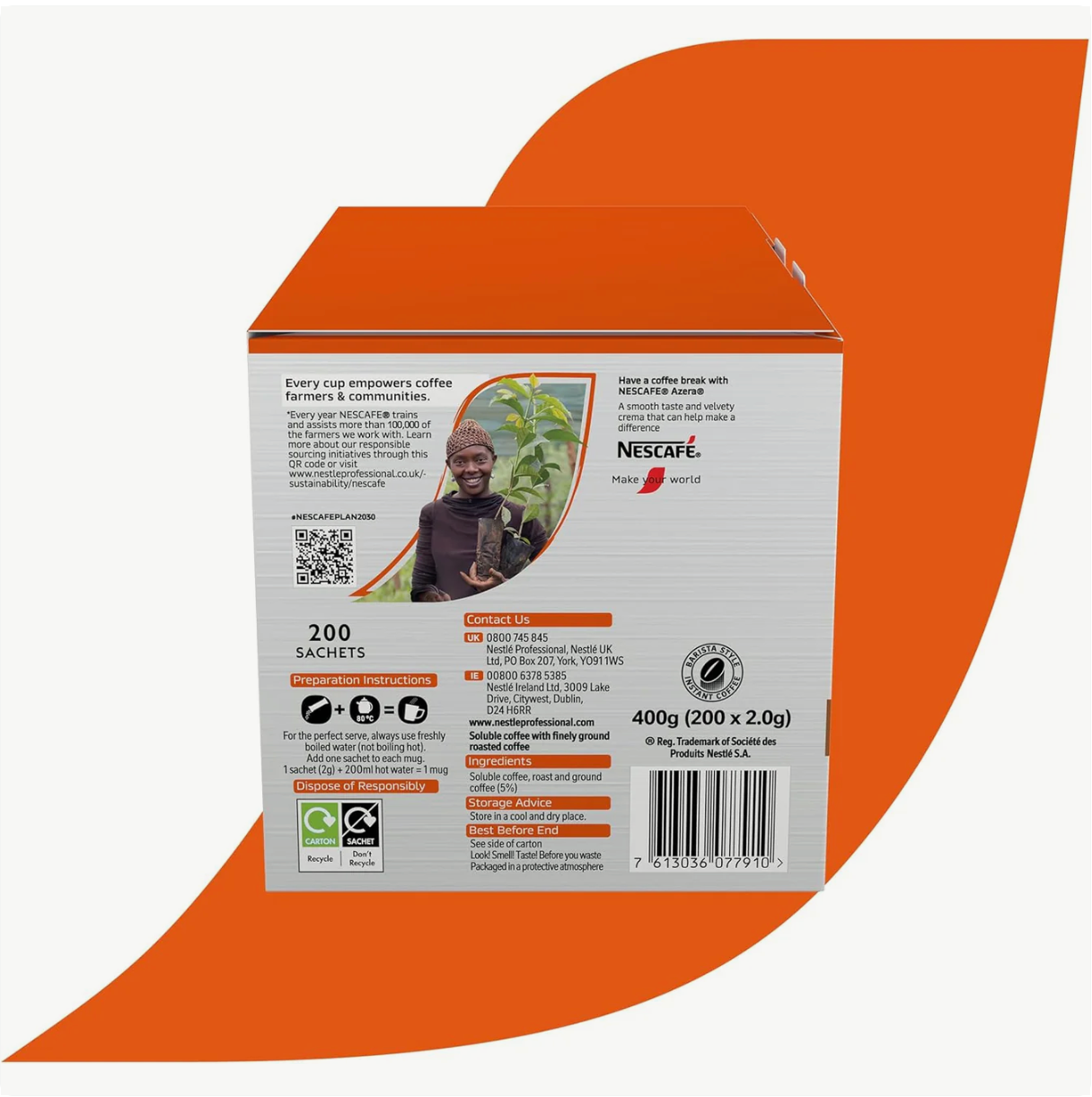 Individually wrapped Nescafe Azera Americano coffee sticks