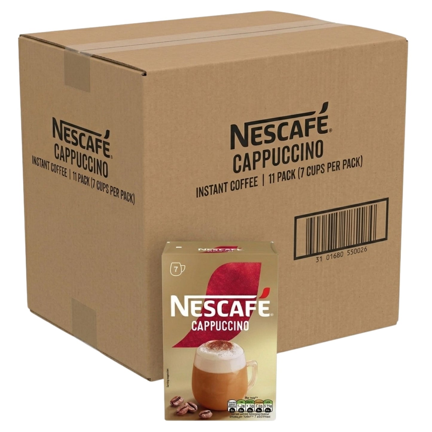 Nescafe cappuccino instant coffee 11 x 7 cups sachets pack