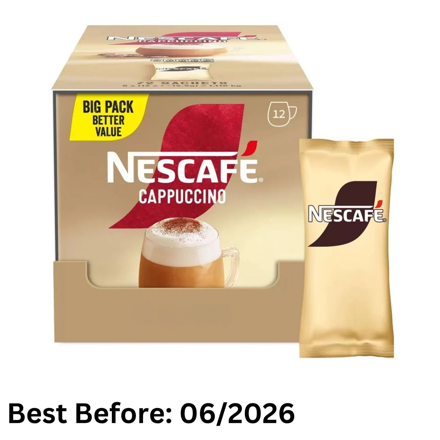 NESCAFÉ Cappuccino Coffee Sachets 3 x 12 Cups