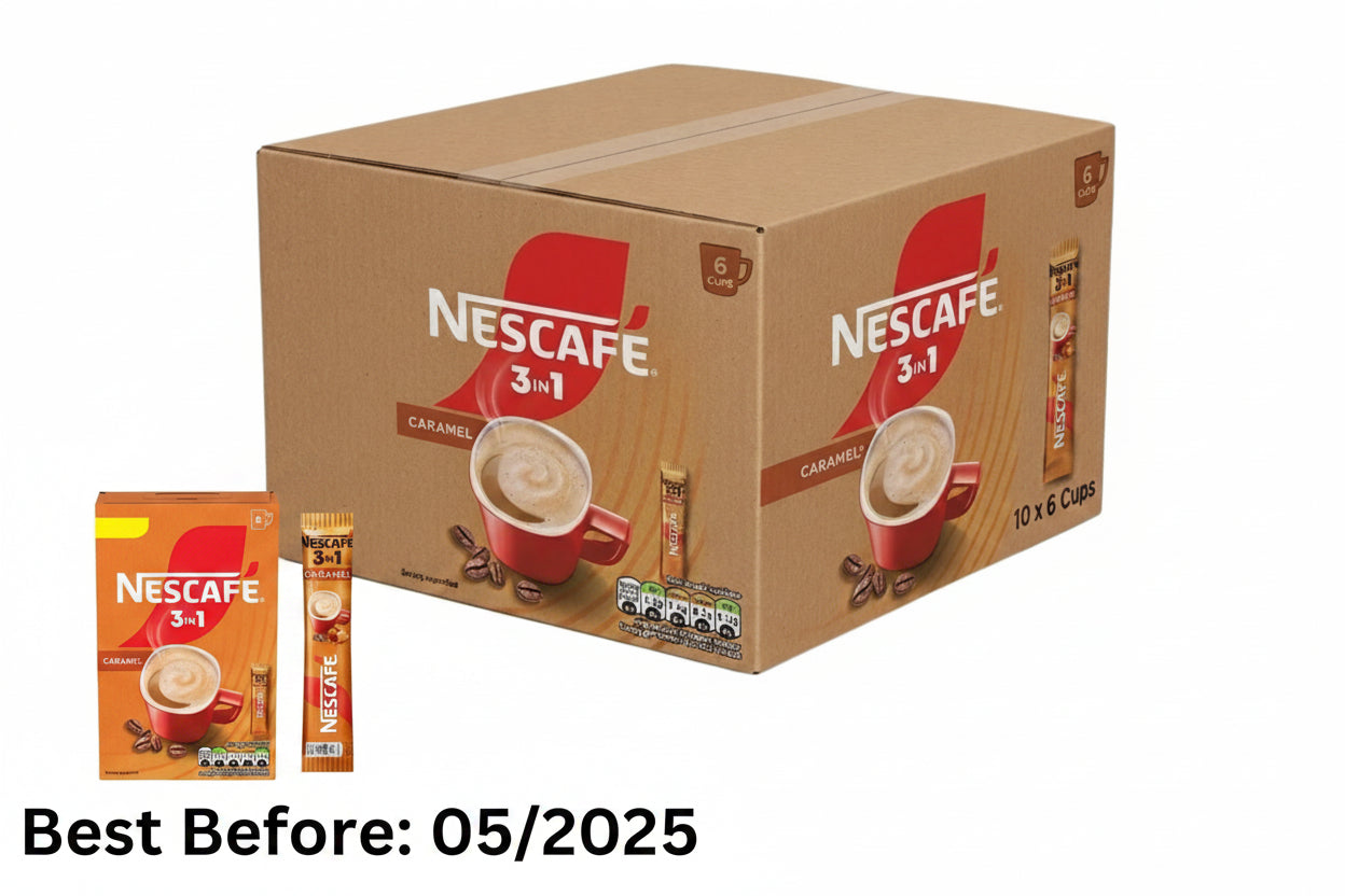 Nescafe 3 in 1 Caramel Coffee Sachets 60 Cups
