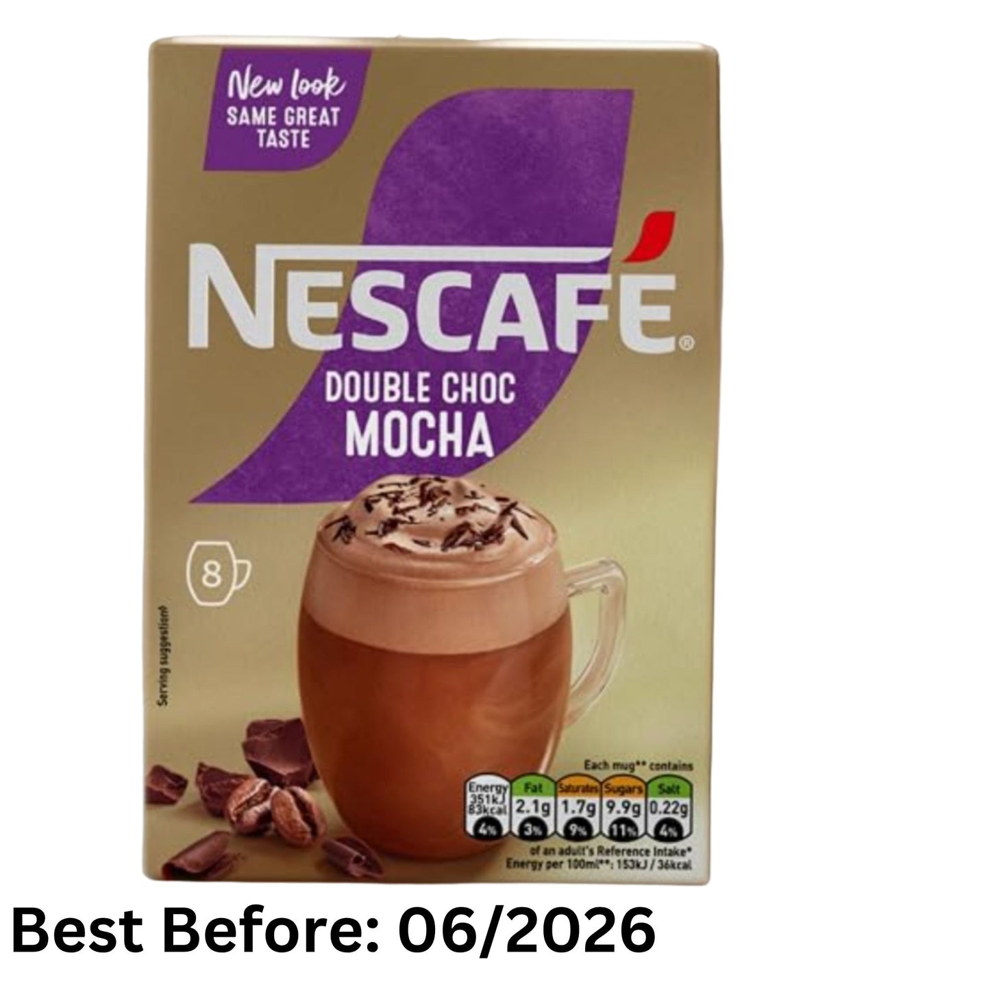 Nescafe Double Choc Mocha Coffee Sachets 8 Cups