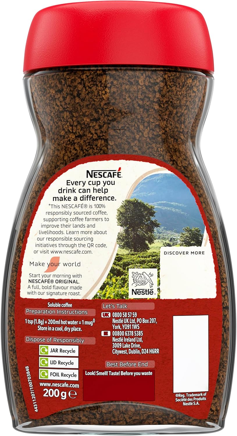 easy to make nescafe original instant coffee just add hot water