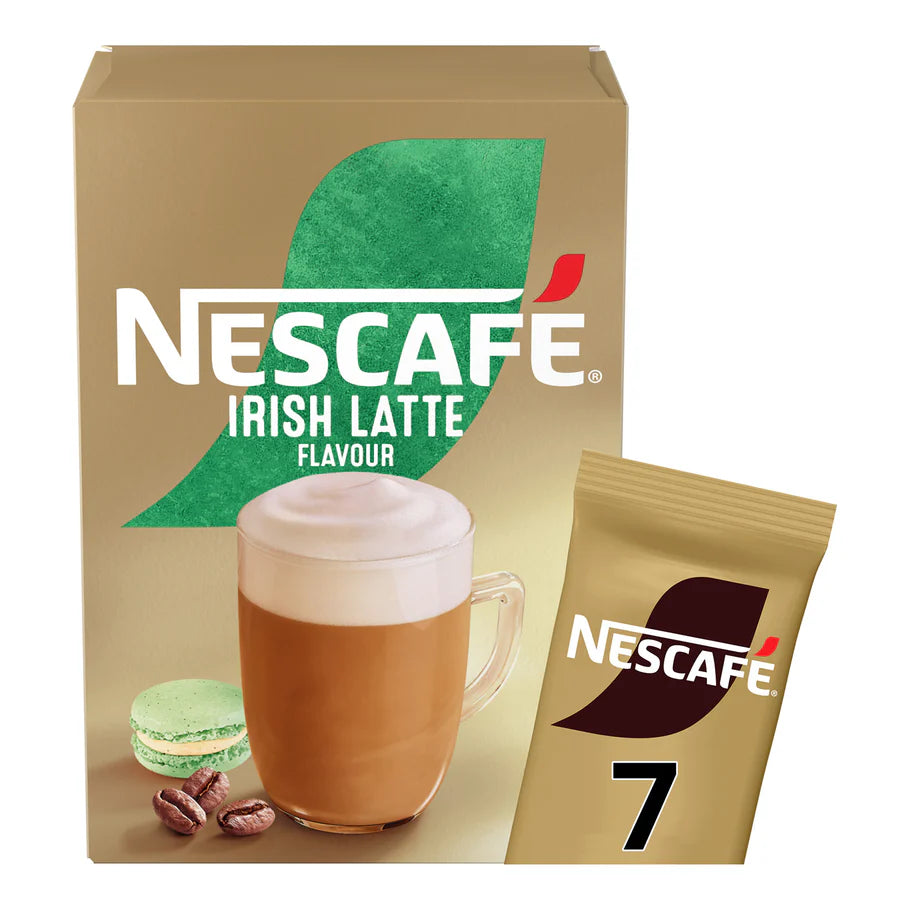 Creamy and frothy Nescafe Irish Latte sachet ready to brew