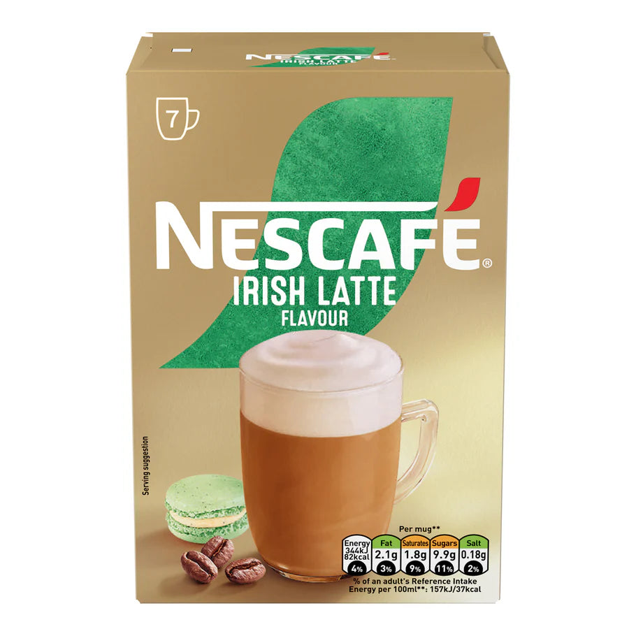 mooth and rich Nescafe Irish Latte coffee with Irish cream flavour