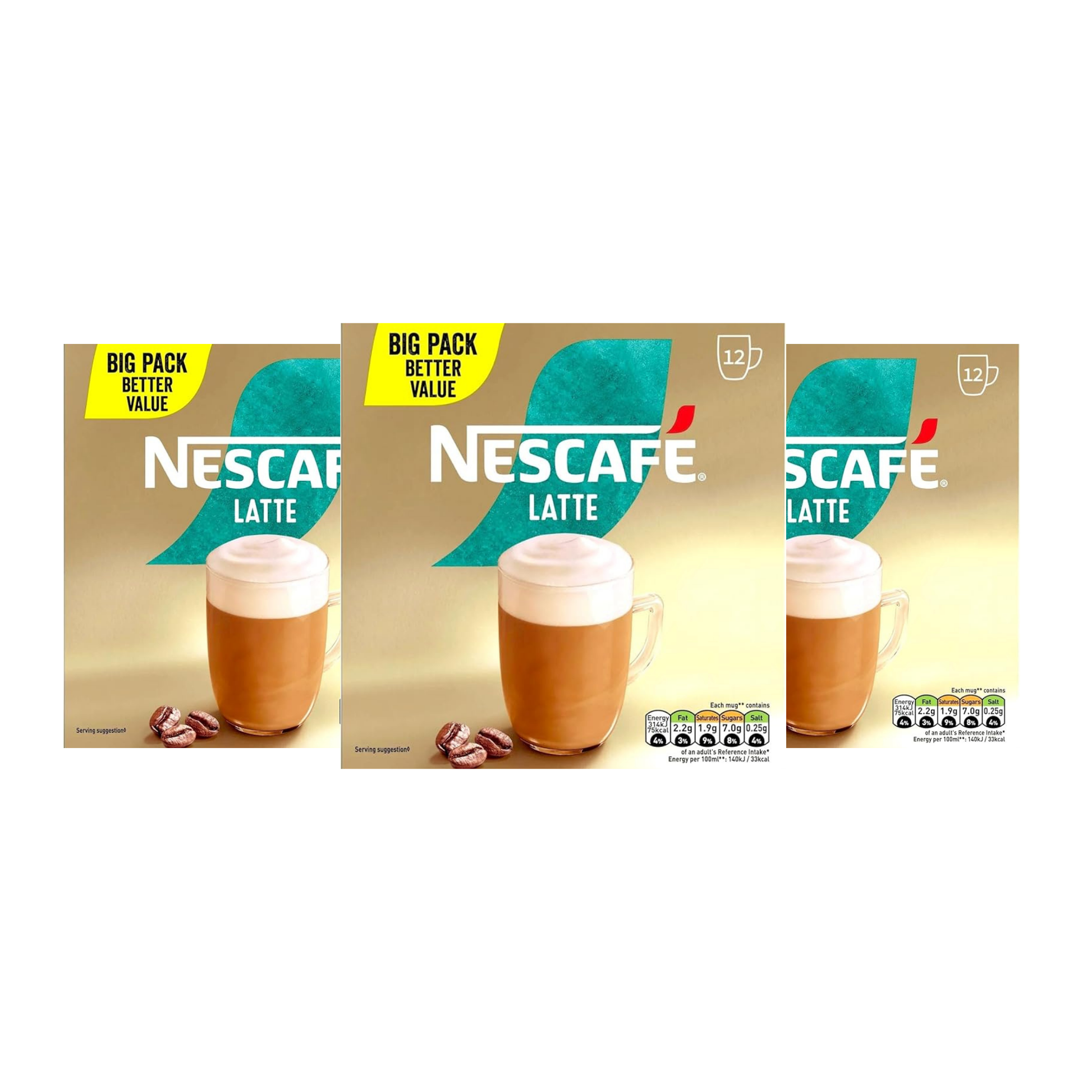 Nescafé Latte Instant Coffee Sachets 3x12 Pack