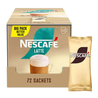 Instant latte sachets in 72 pack