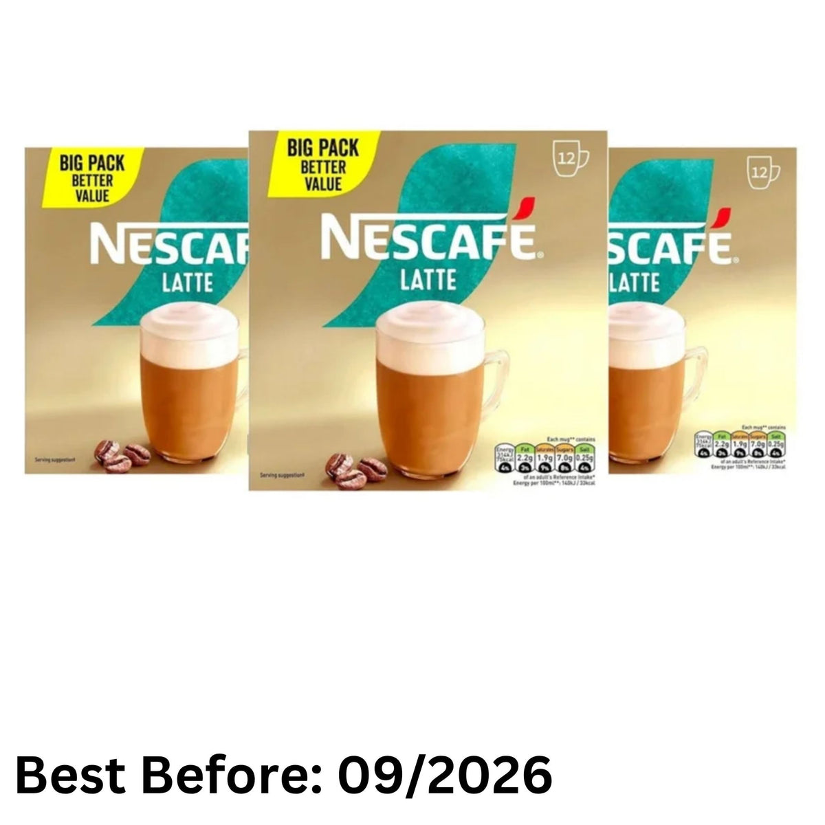 Nescafé Latte Instant Coffee Sachets 3x12 Pack